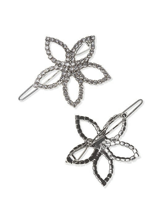silver crystal jeweled hair clip